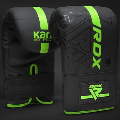 RDX Bag Gloves Boxing Punching Mitts, Maya Hide Leather, Padding, Ventilated Palm, MMA Heavy Punch Training, Muay Thai Kickboxing Focus Pads Double End Speed Ball Workout, Adult Men Women - color: Green