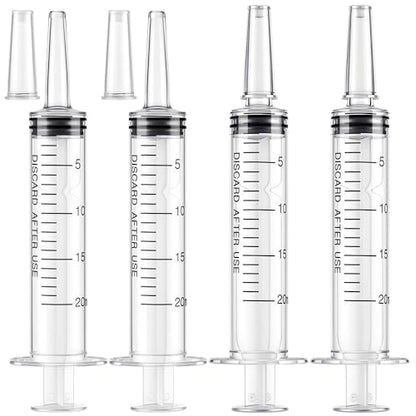 10 Pack 20ml Syringe for Liquid - Large Plastic Syringes Without Needle for Food Thick Liquids and Irrigation Water, Lip Gloss Filling,Measuring ( 10 Pack 20 ml / cc )