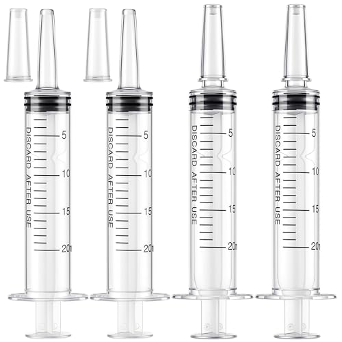 10 Pack 20ml Syringe for Liquid - Large Plastic Syringes Without Needle for Food Thick Liquids and Irrigation Water, Lip Gloss Filling,Measuring ( 10 Pack 20 ml / cc )