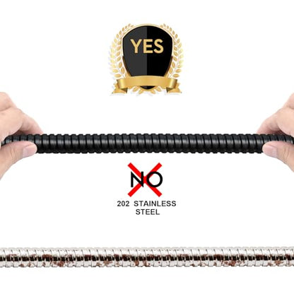 Shower Hose Extra Long 59 Inches Handheld Shower Head Hose with Brass Insert and Nut - Durable and Flexible - Black