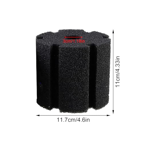 Aquarium Filter Sponge Replacement 4 Pack, Black Aquarium Foam Media for 380 Filter Use, Bio Sponge Pads for Freshwater and Saltwater Displays Replacement