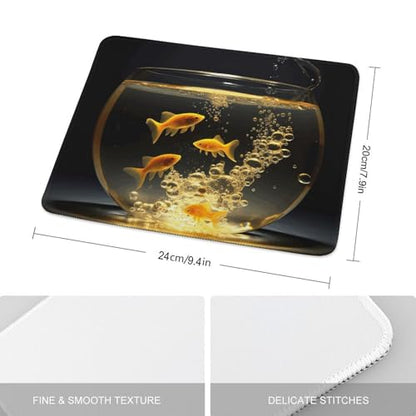 Mousepad Fish in Fish Tank MouseMats with Non-Slip Base MousePads for Man Woman Computer Desktop Protection Mat Desk Mat with Stitched Edges - size: 7.9"x9.4"