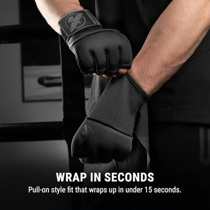 Hayabusa Deluxe Quick Wraps for Men and Women - Boxing & Martial Arts Hand Wraps - color: Black, size: Large