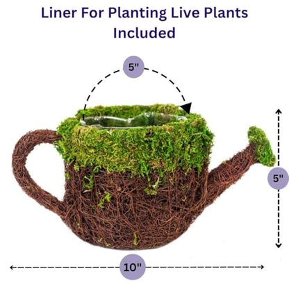 SuperMoss (55259) 5" Deco Watering Can Planter Basket, Small - size: Small