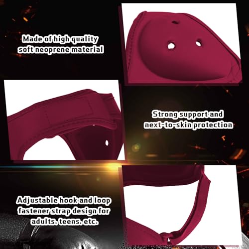 Jerify 2 Pcs Wrestling Headgear for Kid Youth, Dark Red - color: dark red
