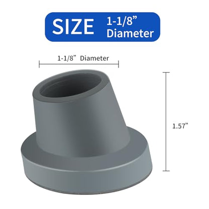 4 Pack Replacement Feet for Shower Chair Bath Seat | 1-1/8"Slope Rubber Tips Non Slip Shower Bench | Tub Transfer Benches Suction Cup Feet