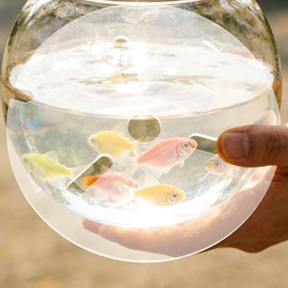 Clear Aquarium Lid: Rimless Acrylic Fish Tank Top Cover, Cat-Proof Anti-Jump Aquarium Hood Terrarium Lid with Holes Feeding Betta, Reptiles, 20cm/8in Dia.