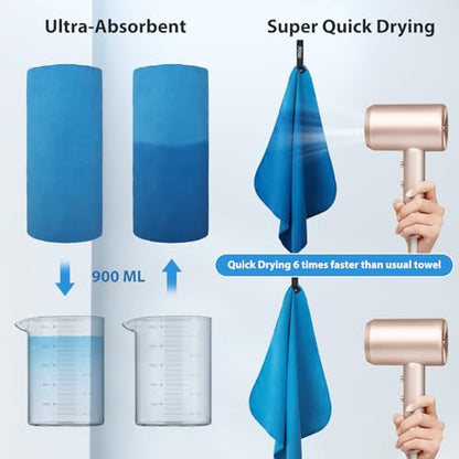BOGI Microfiber Quick Dry Travel Sports Towel, Blue, 40"x20" - color: Blue, size: M:40''x20''