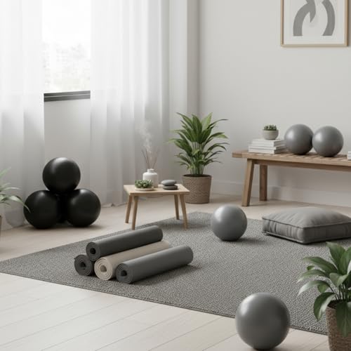 Aoriher 10 Pcs Small Pilates Ball Bulk 9 Inch Mini Yoga Ball - color: Gray,Black
