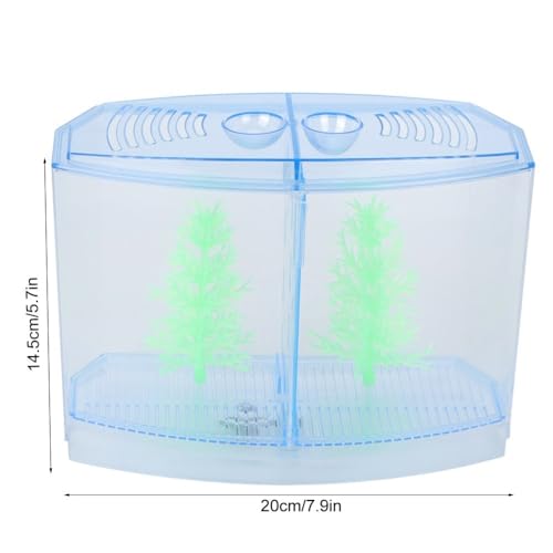 Mini Fish Breeding Box Acrylic Isolation Tank with Dirt Groove for Aquarium Fish Observation and Protection (Double)