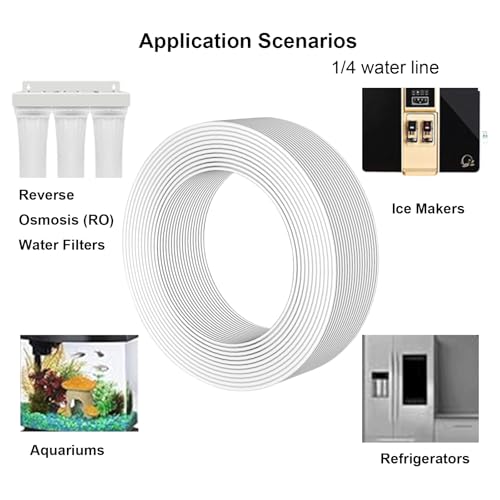 40FT Refrigerator Water Line Kit with 15 Push-to-Connect Fittings - 1/4" OD Food-Grade Tubing for Ice Maker, RO Systems & Faucets | Leak-Proof