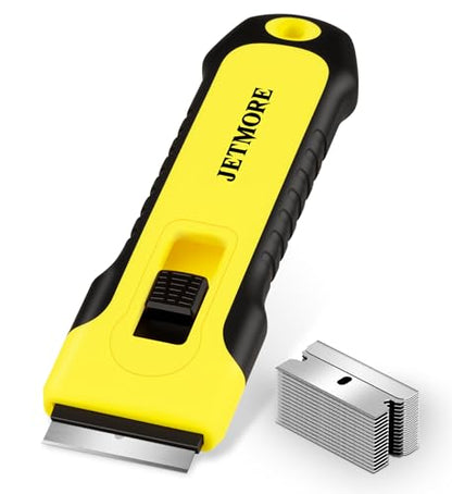 Razor Blade Scraper Tool With 15pcs Extra Blades, Paint Scraper for Cleaning, Glass Scraper for Windows, Oven Cleaning Tools, Cuchilla Para Limpiar Cosina, Cleaning Razor for Ceramic Stove Top