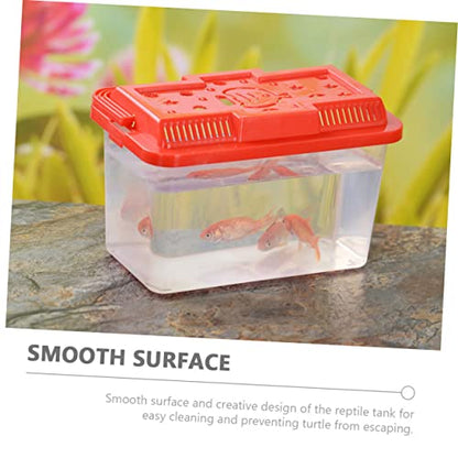 FRCOLOR 2pcs Plastic Fish Acclimation Box Turtle Tank Reptile Tortoise Aquarium Mini Hamster Cage Climbing Pet Container