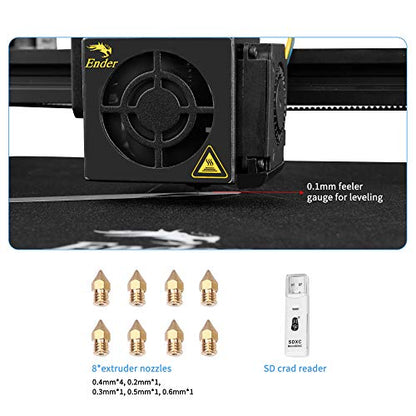 Creality 3D Printer Tool Kit with Case 35Pcs with Cleaners Filament Slicer Print Head Wrench Extruder Nozzles SD Card Reader Starter 3D Printer Accessories ABS Storage Box Tool Set