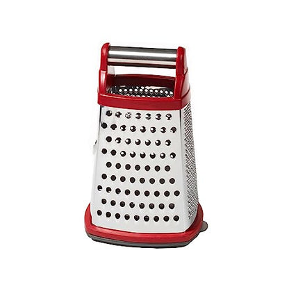 KitchenAid Gourmet 4-Sided Stainless Steel Box Grater with Detachable Storage Container - color: Red