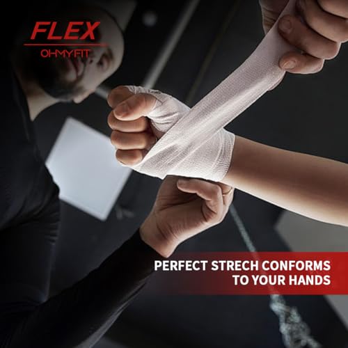 Flex Boxing Hand Wraps - 236 Inch/6M Extra Long for Premium Protection and Ultimate Performance - color: White