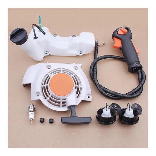 Compatible with FS120 FS200 FS250 Garden Tool Models Pull Recoil Starter Gas Fuel Tank Cap Strimmer Throttle with Switch Kit