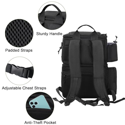 MATEIN Fishing Backpack, Water Resistant Tackle Storage Bag with Rod Holders & Cooler, Fishing Gifts for Men