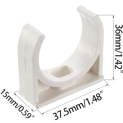 60 Pcs U-Shaped PVC Water Pipe Clamps, U-Shaped Buckles Fit for 1-1/4" (32mm) Pipes, TV Trays Tubing Hanger Support Pex Tubing (White 32mm) - size: 32mm,60Pcs(White)