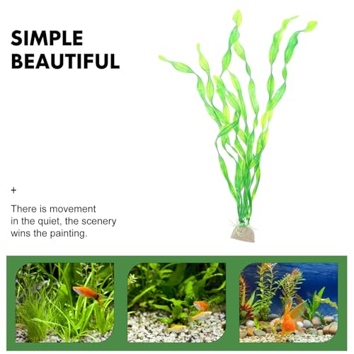 Kisangel 10pcs Artificial Fish Tank Plants Resin Underwater Kelp Grass Aquarium Landscape Decor Green for Freshwater Aquariums