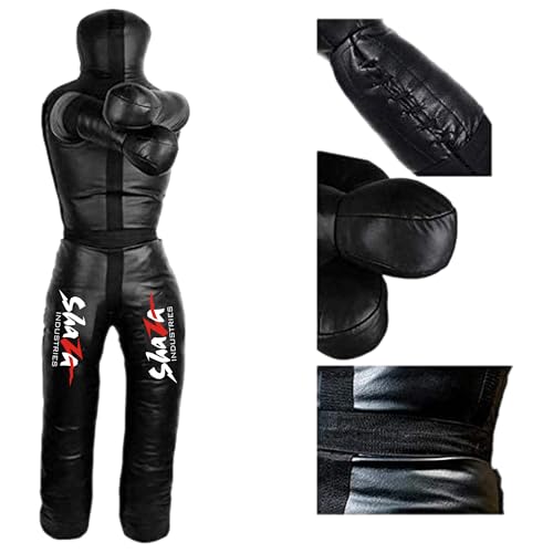 Shaza MMA BJJ Wrestling Throwing Dummy Bag, Durable PU Leather, Unfilled - size: 60 inch | 150 cm