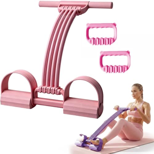 Upgrade 8 Tubes Pedal Resistance Bands with Handles, Multifunction Tension Rope Exercise Bands, Home Gym Elastic Yoga Pedal Puller Stretch Bands for Full Body Workout, Yoga, Waist, Arm, Leg