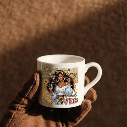 UV DTF Tumbler Wrap - 16 Sheets Personalized Black Girl UV DTF Cup Wraps for 16 oz Glass Cups, Motivational Quotes Black Women Transfer Stickers Decals DIY Water Bottle Mug Craft Decorations