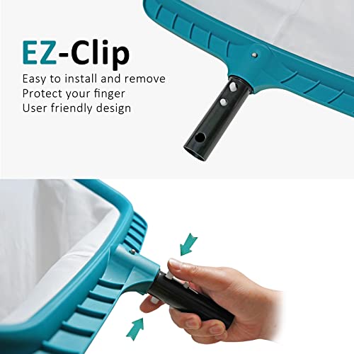 Professional Pool Skimmer Net, Heavy Duty Swimming Leaf Rake Cleaning Tool with Deep Fine Nylon Mesh Net Bag - Fast Cleaning,Easy Scoop Edge,Debris Pickup Removal (No Pole)