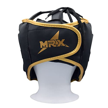 Boxing Headgear MMA Muay Thai, Head Gear for Kickboxing Sparring Grappling Martial Arts Taekwondo Training - color: Black-Golden, size: Large-X-Large