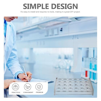 PRETYZOOM Acrylic Test Tube Holder Stand Slots Lab Tube Rack Holder for Chemistry