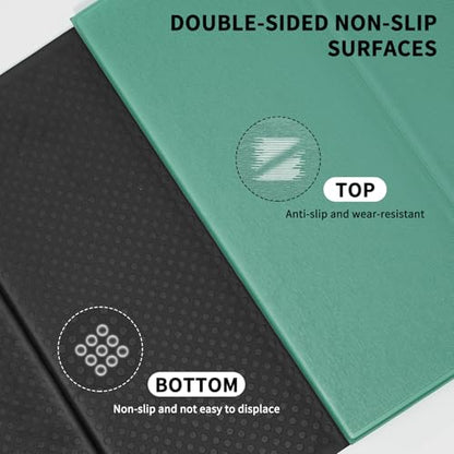 Foldable Yoga Mat Extra Large 74"×31.5" | Double-Sided Non-Slip,Extra Wide Foldable Design,8mm Extra Thick,Exercise Mat for Home, Studio and Travel Use - color: Green+Black
