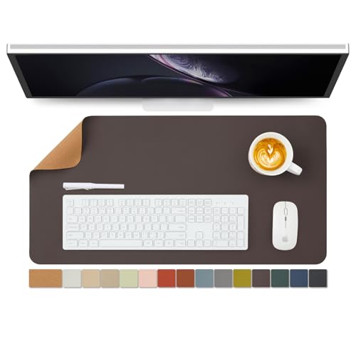 Cork Desk Mat - Dual-Sided Desk Pad for Office and Home - Desk Organization and Accessories - Ideal for Large Mouse Pad and Desk Mats on Top of Desks(Coffee,27.6"x 13.8") - color: Coffee, size: 27.6" x 13.8"