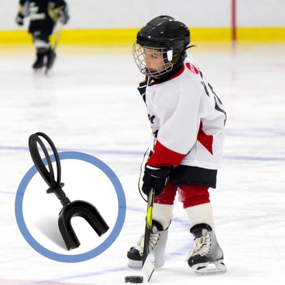 Dunzy 10 Pcs Football Mouth Guard with Strap - color: Black, size: Youth