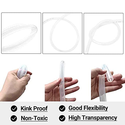1’’ ID × 1-1/4’’ OD - 50 ft Clear Plastic Vinyl Tubing, Flexible PVC Hose Lightweight Non-Toxic vinyl Tube for Transfer Water Air Oil - size: 1'', style: 50 feet