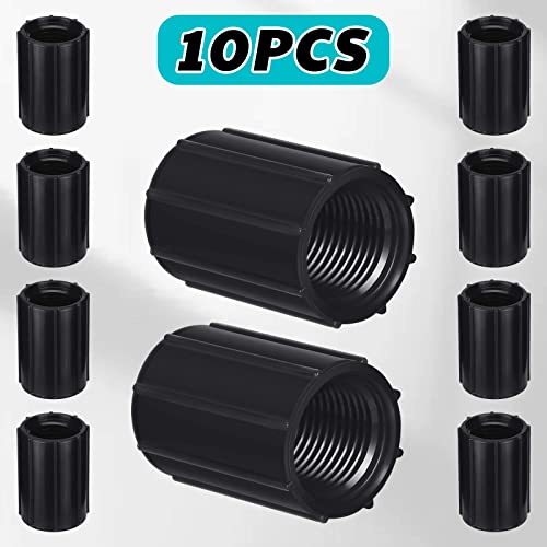 10 Pcs 1/2 Inch PVC Double Female Threaded Coupling Sprinkler Extension Riser Pipe Fitting Garden Drip Irrigation System NPT Coupler for Irrigation Tube Yard Sprinkler Riser Accessories