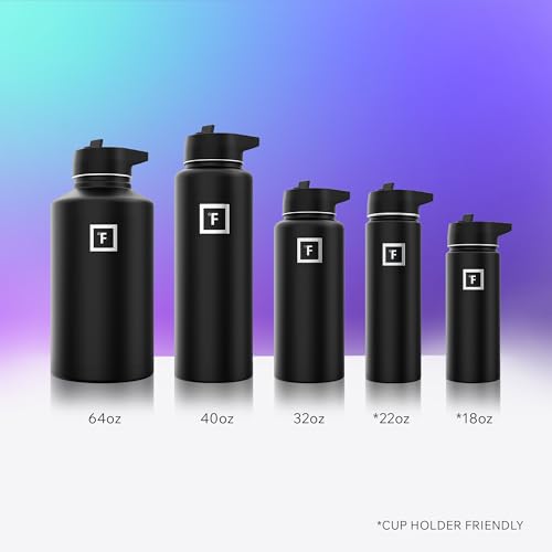 IRON °FLASK 32 oz Wide Mouth Water Bottle with 3 Lids - color: Cashmere Cream