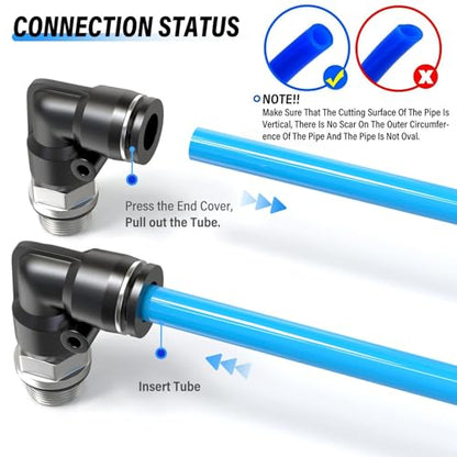 TAILONZ PNEUMATIC Male Elbow 4mm Tube OD x 1/8 Inch BSP 90 Push to Connect Fittings PL4-01 (Pack of 10) - size: 4mm OD 1/8''BSP