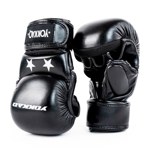YOKKAO MMA Gloves - Ground Pro and Sparring | Layered Foam Padding | Produced at YOKKAO Factory, Thailand | Grappling, Striking, Ground-and-Pound | S/M-L/XL - color: Black MMA Sparring, size: Small-Medium
