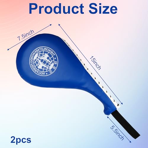 2 Pack Red Taekwondo Kick Pads - Durable Martial Arts Striking Pads, TKD Karate Kickboxing Training Targets for Practice - color: Blue