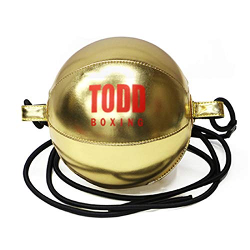 Speed Punch Bag Leather Speed Ball Hanging Boxing Punching Ball, Double End Ball with Boxing Reflex Ball for Gym MMA Boxing Sports Punch Bag - color: Gold