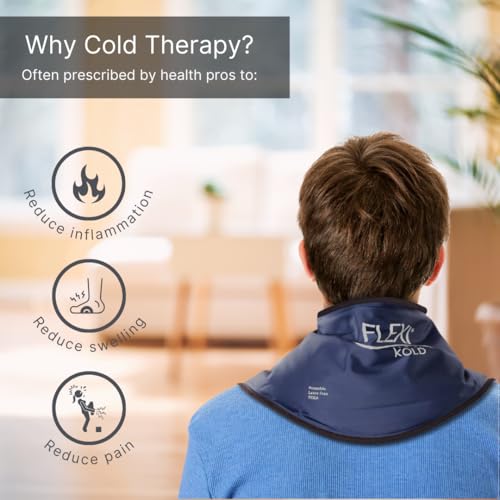 FlexiKold Gel Neck Ice Pack (23" X 8" X 5") - Reusable Cold Pack Compress (Therapy for Pain, Injuries of Neck, Lower Back, Shoulder, wrap Around Knee, Foot, Thigh, Elbow) - A6301-COLD - style: Neck