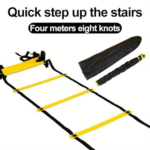 Footwork Ladder Portable 12 Rung Speed Training Equipment | 19.6ft Workout Ladder with Carry Bag for Football Basketball Baseball Tennis Volleyball Boxing Gym Outdoor Workout Fitness