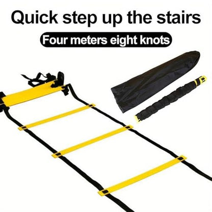 Footwork Ladder Portable 12 Rung Speed Training Equipment | 19.6ft Workout Ladder with Carry Bag for Football Basketball Baseball Tennis Volleyball Boxing Gym Outdoor Workout Fitness