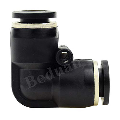 Beduan Push to Connect Fitting Elbow, 1/4" Tube OD x 1/4“ Tube OD Pneumatic 90 Degree Elbow Adapter Push Lock Fitting (Pack of 10 ） - size: 1/4 "