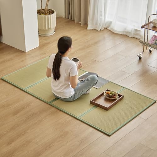 Natural Rush Grass Floor Tatami Mat,Twin XL 83" x 39" x 0.5" - size: 3'3" x 6'11"