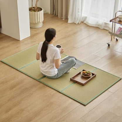 Natural Rush Grass Floor Tatami Mat,Twin XL 83" x 39" x 0.5" - size: 3'3" x 6'11"