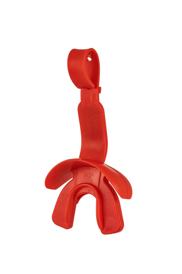 DAMAGE CONTROL Pacifier Football Mouth Guard – Permanent Strap – Red - color: Red