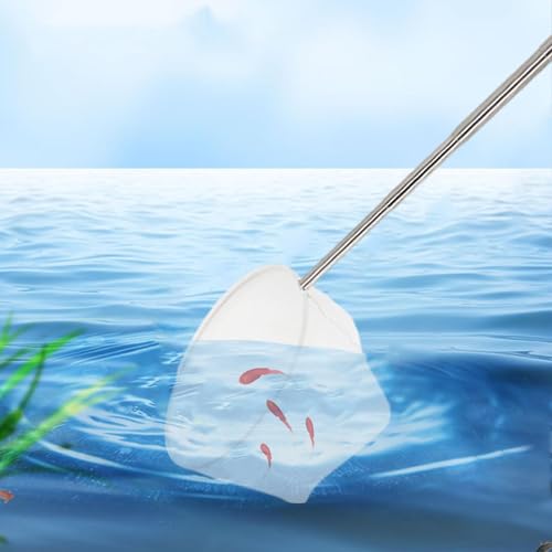Aquarium Fish Tank Net - Fish Catching Net, Expandable Goldfishh Net | Fish Aquariums Nets with Adjustable Long Handle, Small Aquarium Net, Pond Shrimp Aquarium Net for Fiish Small Pond and Pool - size: large-round