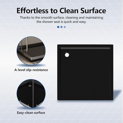 vidaXL Square ABS Shower Base Tray Home Indoor Bath Bathroom Hardware Fixture Part Plumbing Low Threshold Shower Tray Bath Pan Base Black - color: Black, size: 31.5" x 31.5"