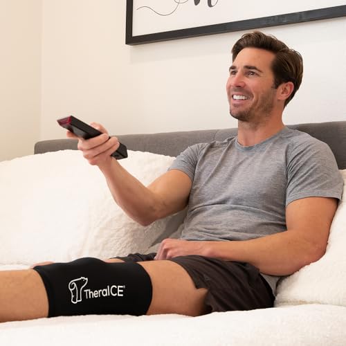 TheraICE Knee Ice Pack Wrap, Knee Brace for Women Men, Compression Sleeve | Reusable Gel Cold Therapy for Meniscus Tear, ACL Post Surgery and MCL Relief, Comfortable Recovery, No Machine Needed - size: X-Large, style: Original